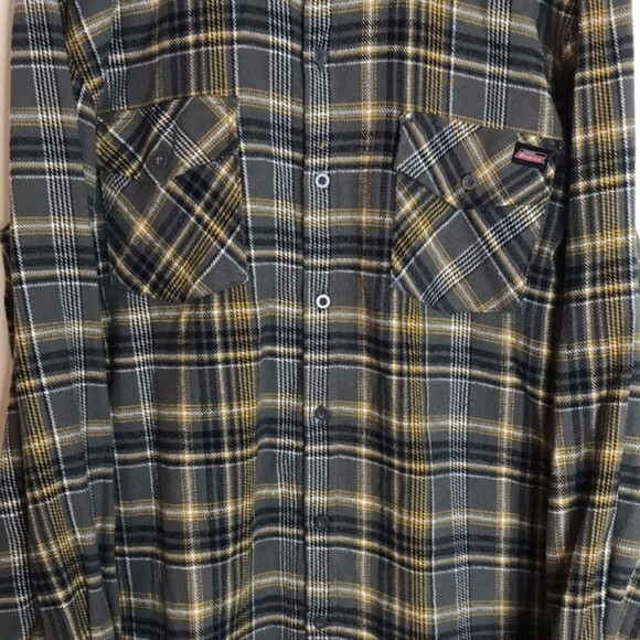 Dickies mens flannel button down long sleeve cotton shirt size large - Picture 2 of 11
